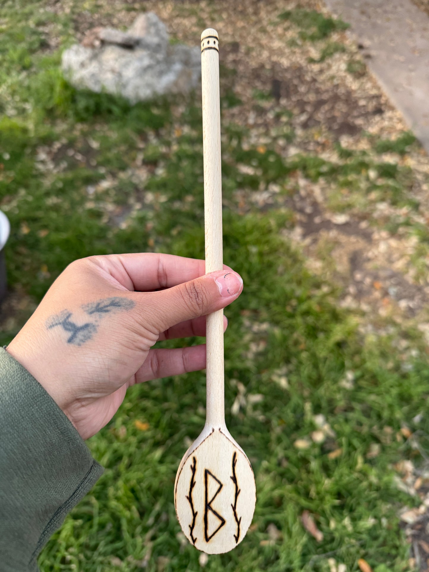 Berkana // Hand Burned Wooden Spoon