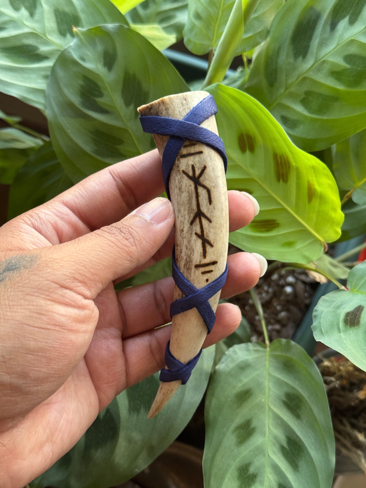 The Guided Path Antler Talisman // Hand Burned