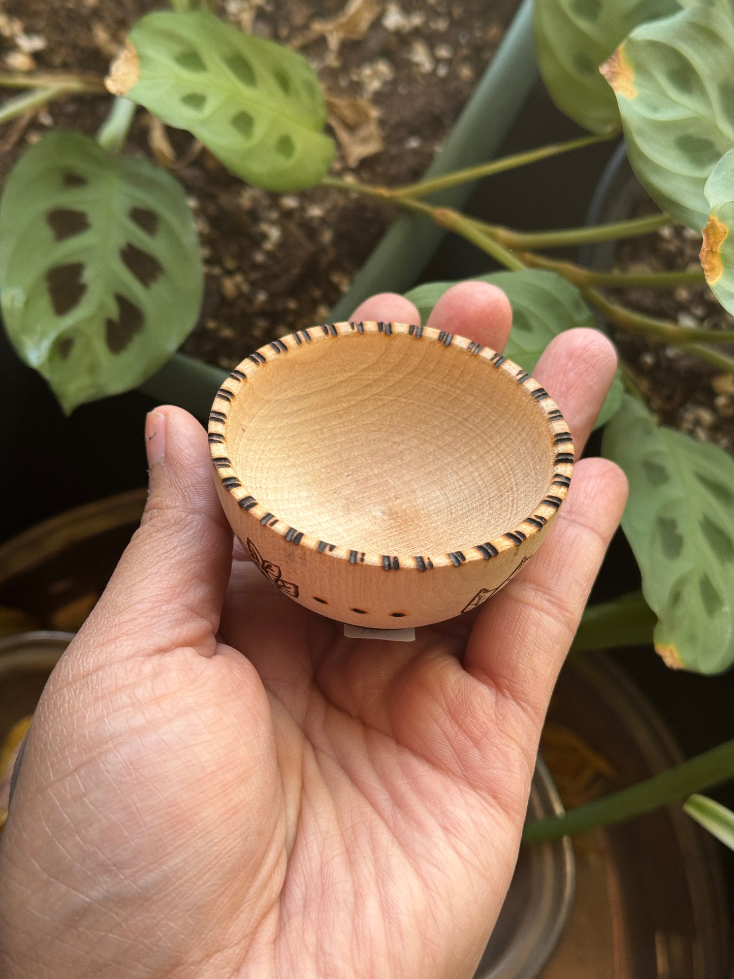 The Herbalist Hand Burned Mini Wooden Altar Bowl
