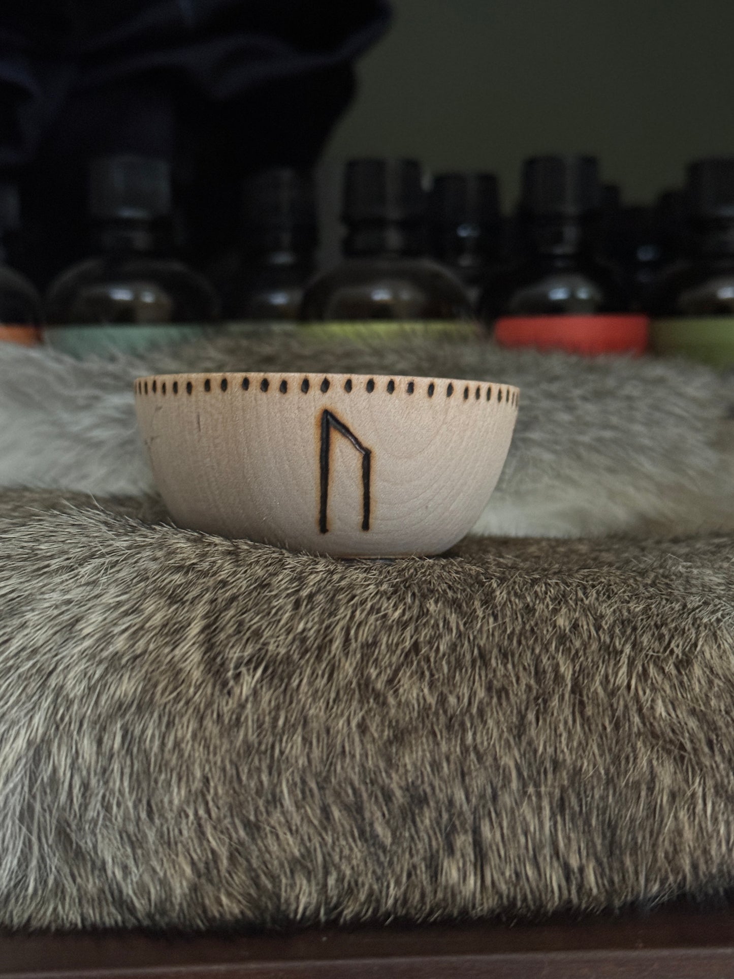 Healing Hand Burned Mini Wooden Altar Bowl
