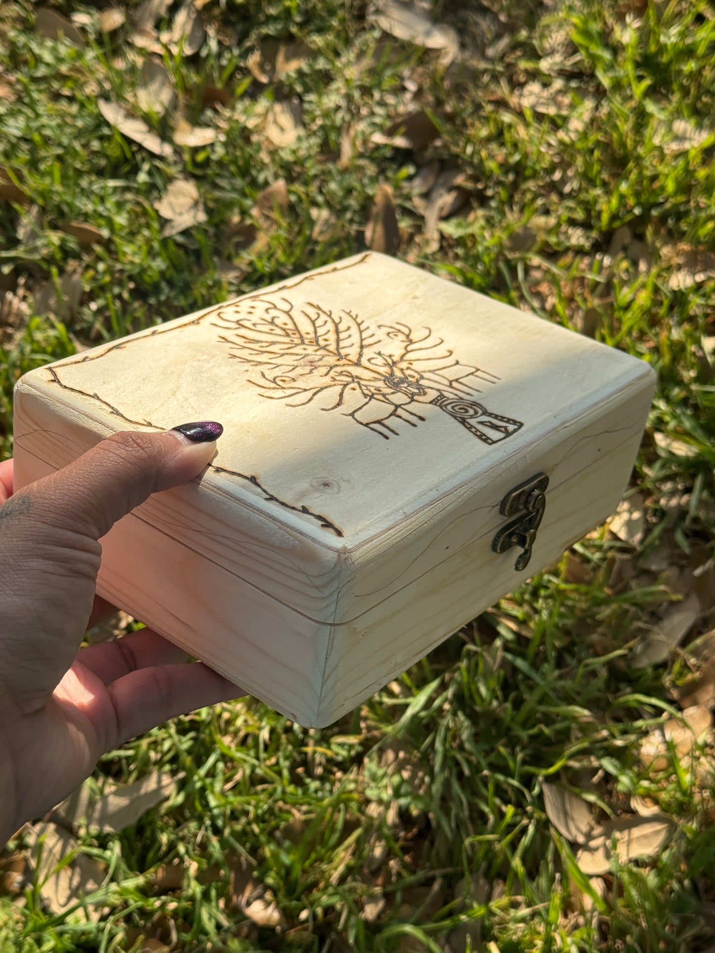 The Healing Woman Hand Made Hand Burned Box