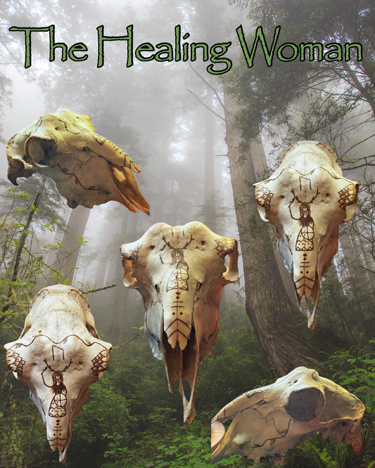 Healing Woman Goat Skull // Hand Burned