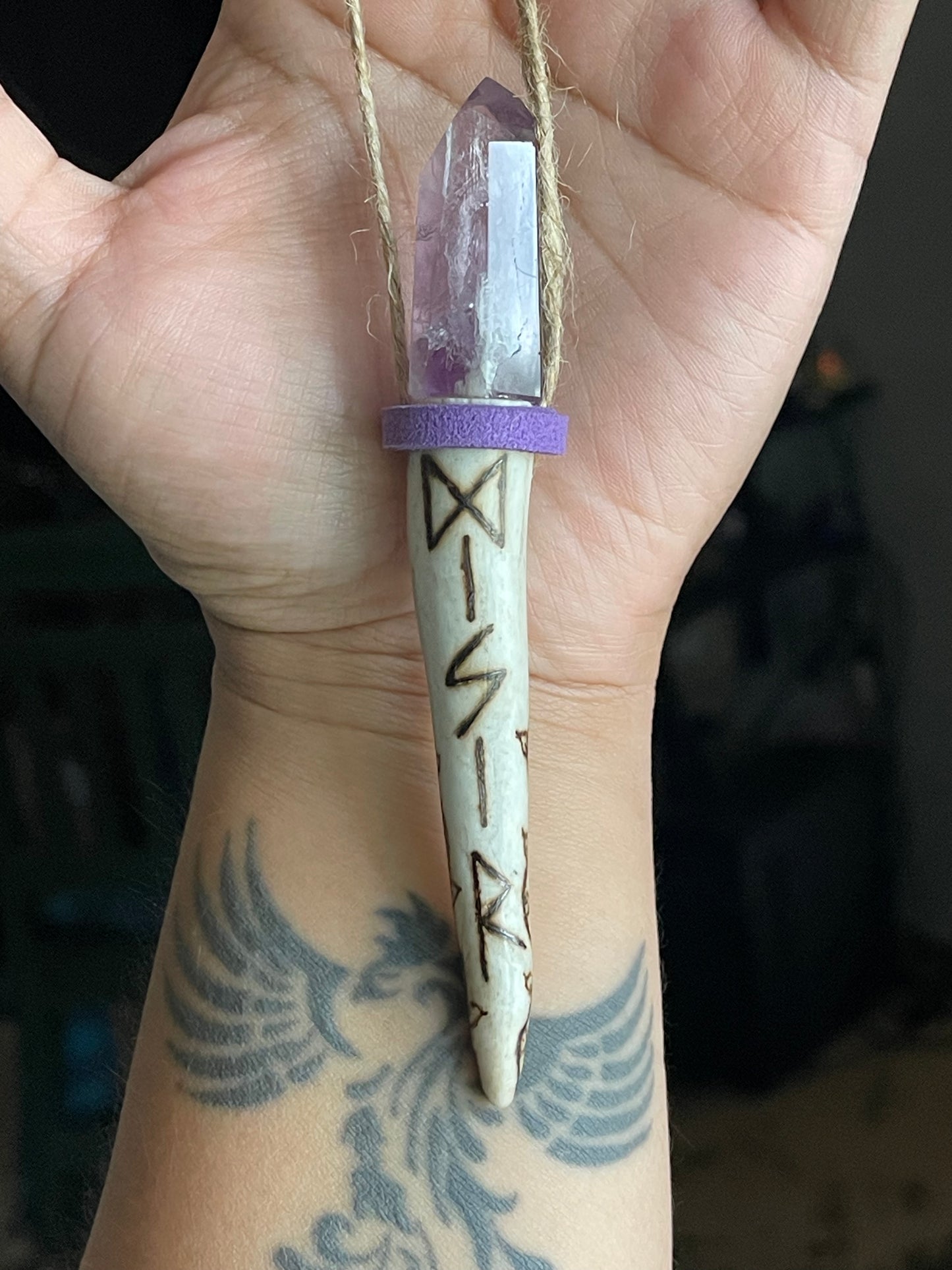Amethyst Disir Yule Tree Antler Ornament