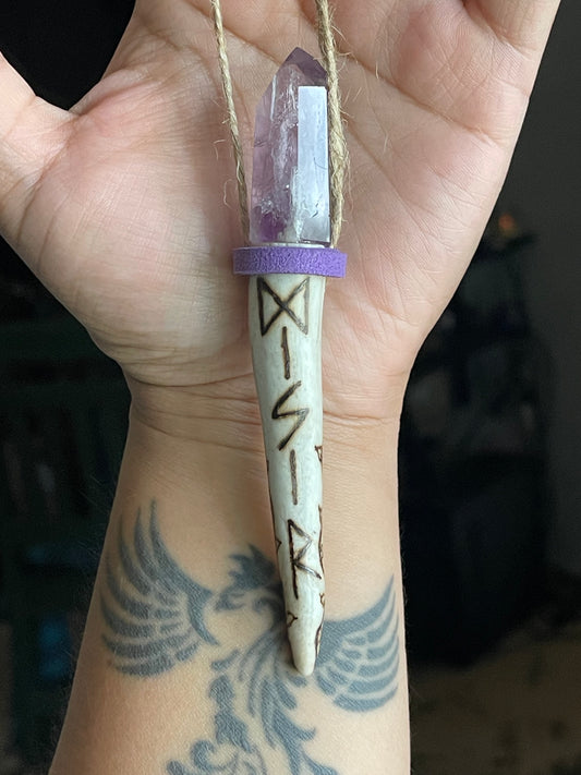 Amethyst Disir Yule Tree Antler Ornament