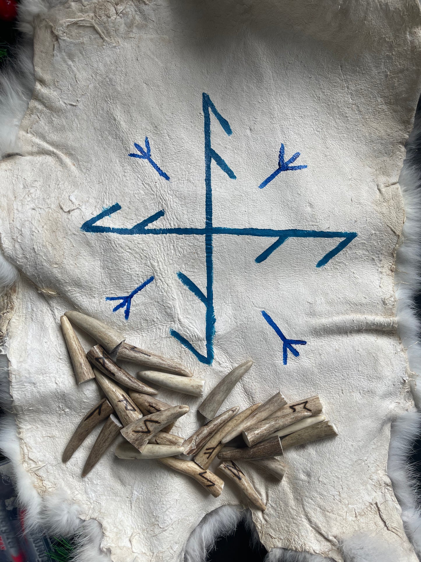 Rabbit Fur Elder Futhark Rune Set