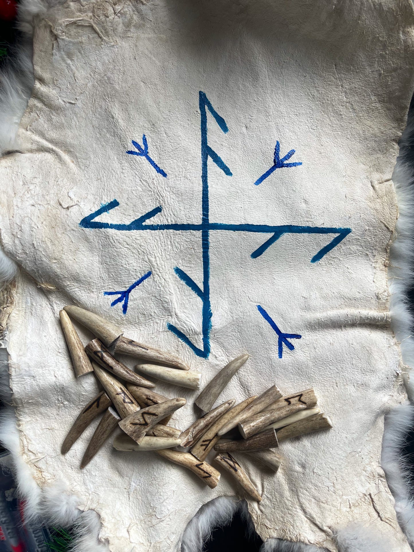 Rabbit Fur Elder Futhark Rune Set
