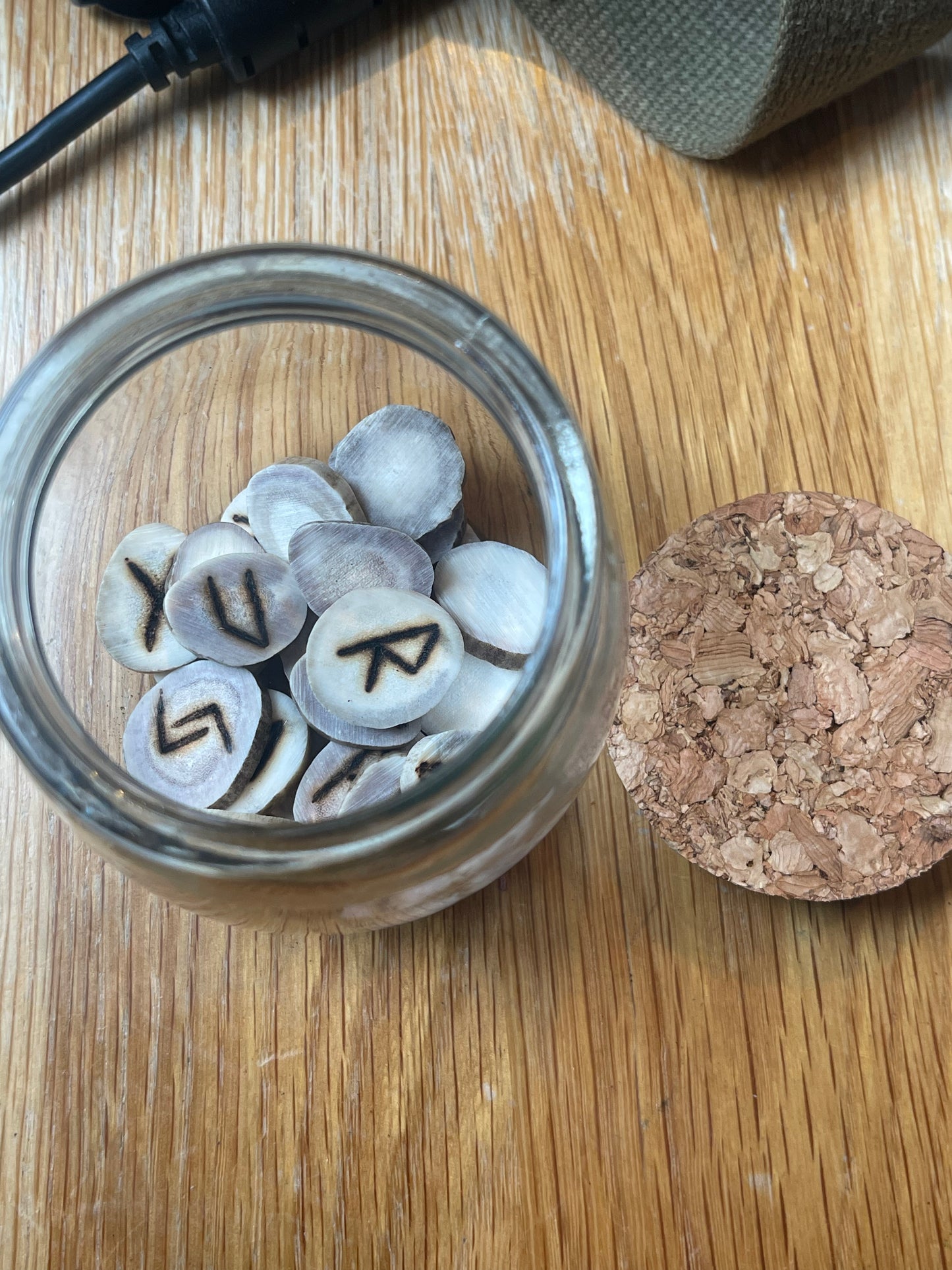 Antler Tip Slices Elder Futhark Rune Set