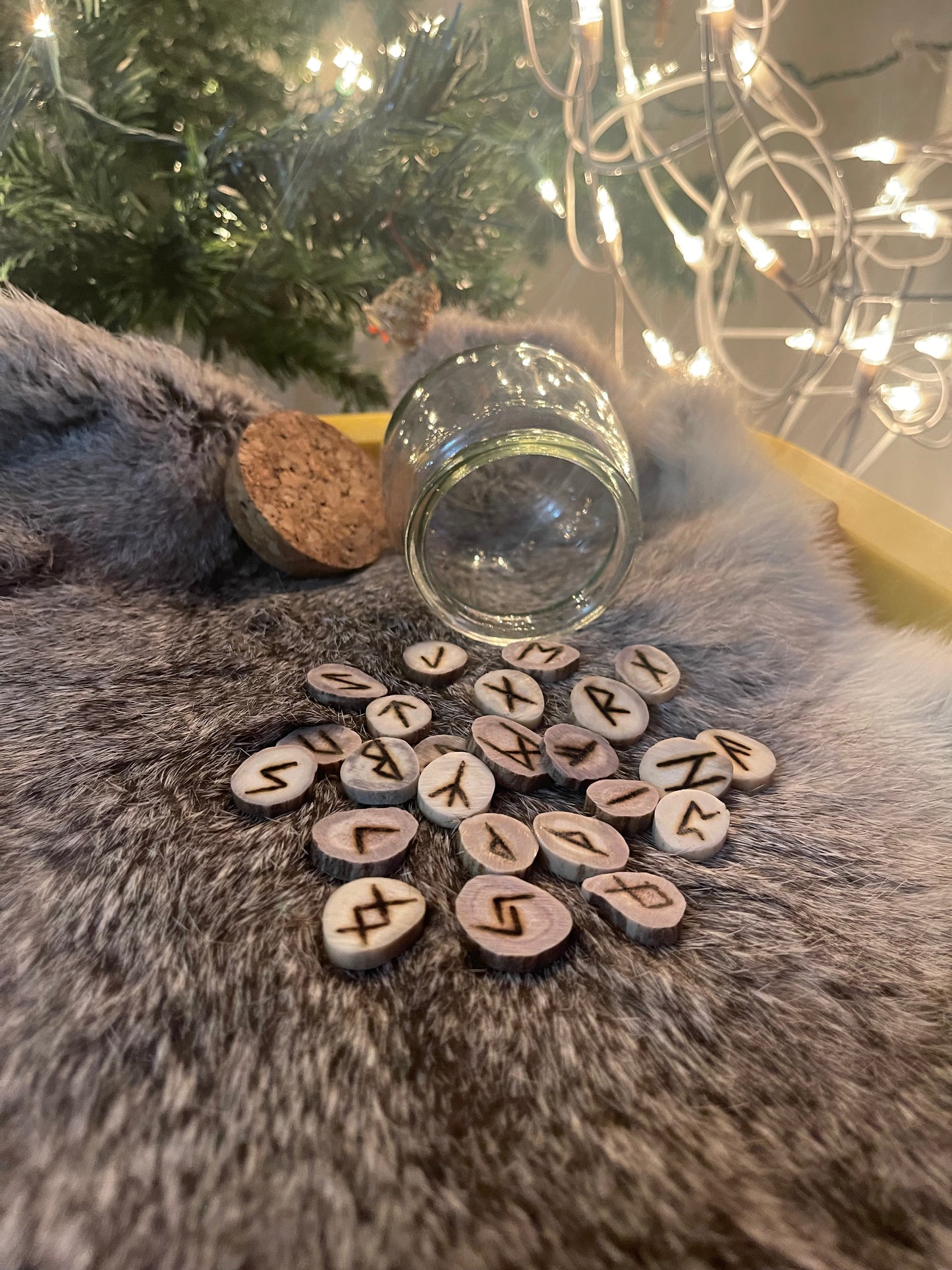 Antler Tip Slices Elder Futhark Rune Set