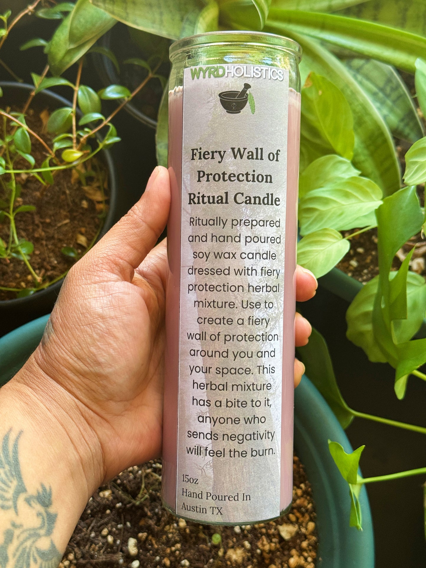 Fiery Wall of Protection Ritual Candle// Novena // 7 Day Candle