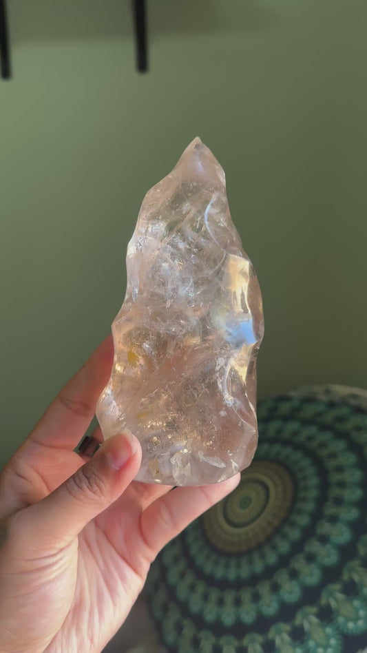 Smokey Quartz Flame // Crystal Carving