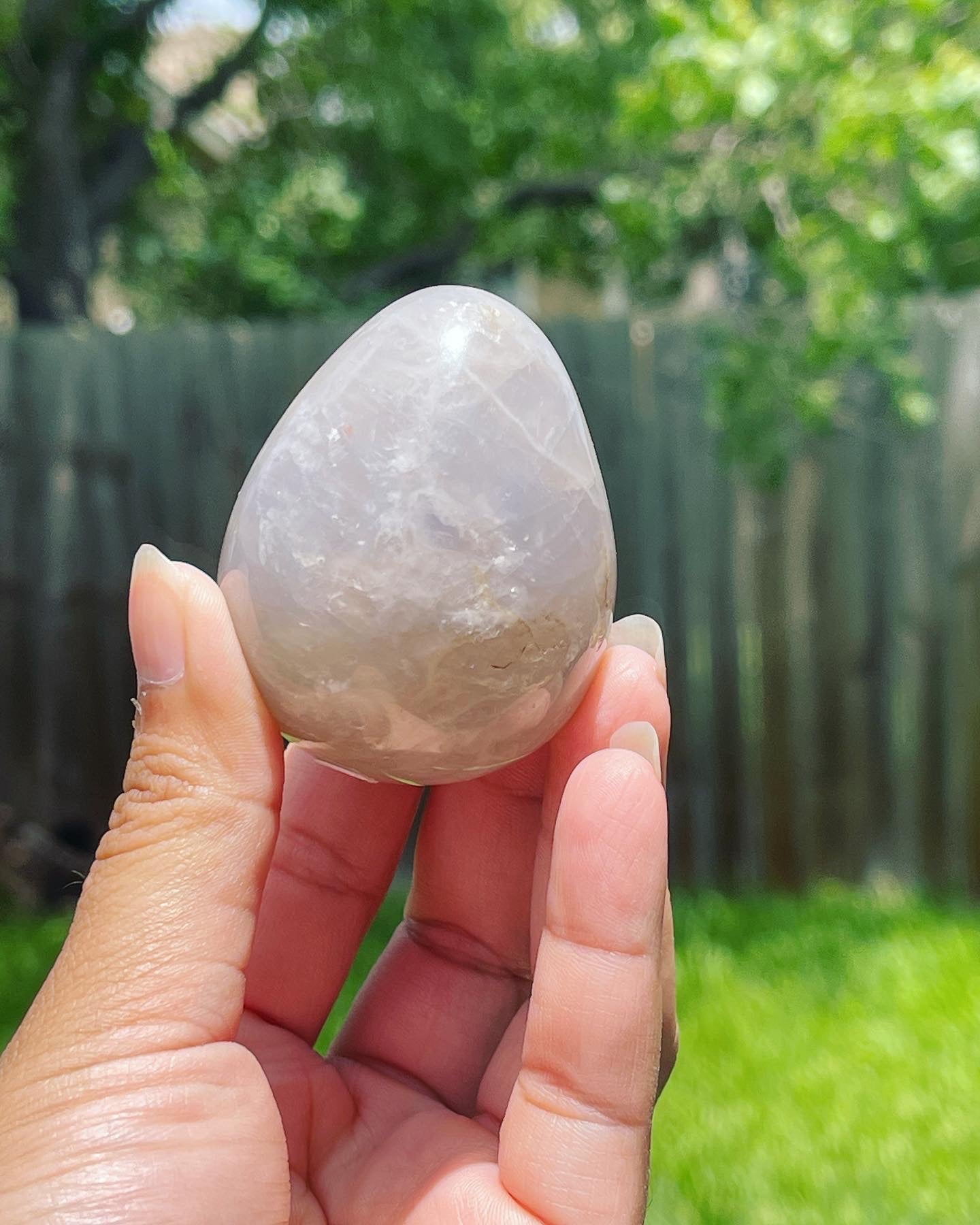 Blue Rose Quartz Egg