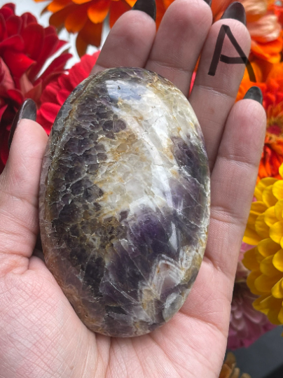 Dream Chevron Amethyst Palm Stones