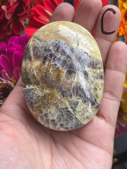 Dream Chevron Amethyst Palm Stones