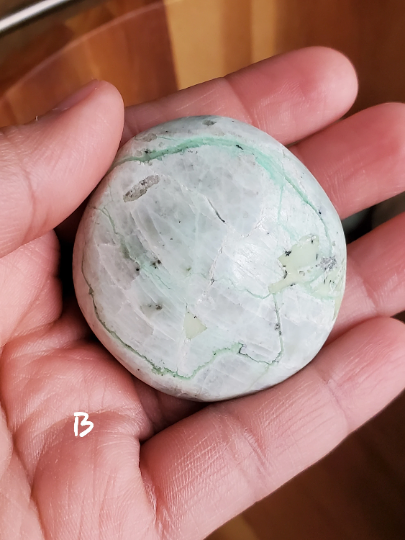 Medium Green Moonstone Palm Stones