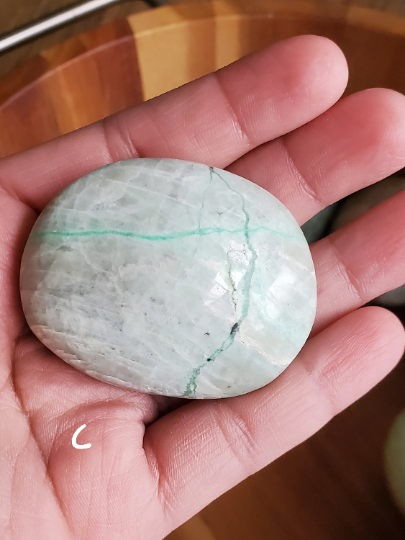 Medium Green Moonstone Palm Stones