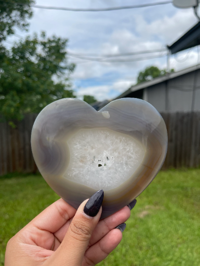Heart Shaped Druzy Agate