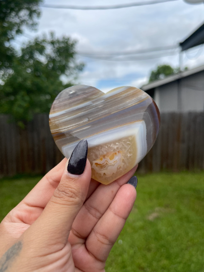 Heart Shaped Druzy Agate
