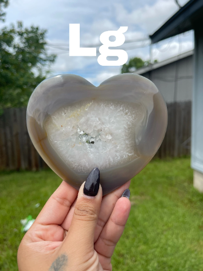 Heart Shaped Druzy Agate