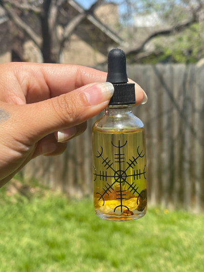 Aegishjalmr Helm of Awe Ritual Oil Protection Oil