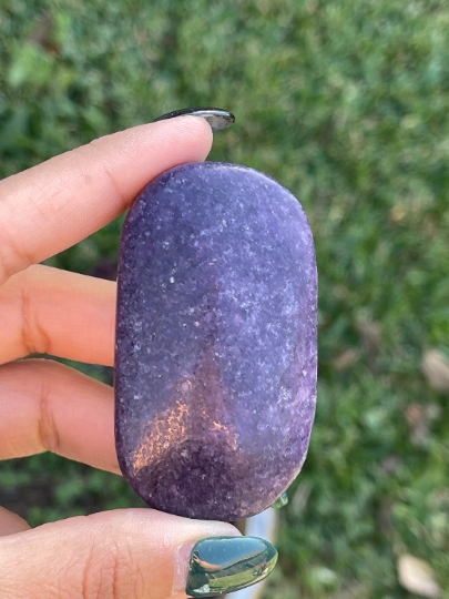 Dark Purple Lepidolite Palm Stones