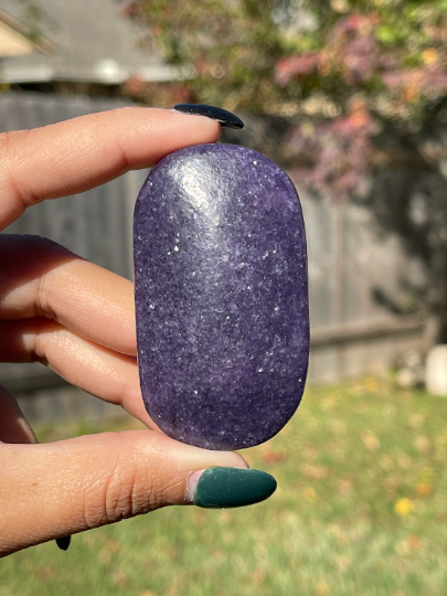 Dark Purple Lepidolite Palm Stones