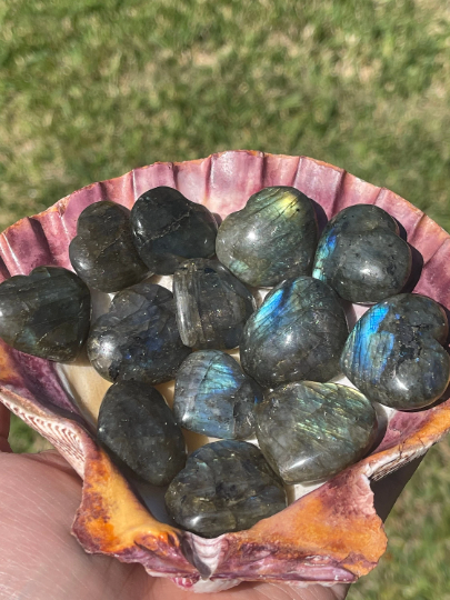 Mini Labradorite Hearts