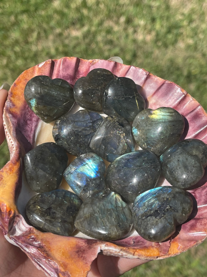 Mini Labradorite Hearts
