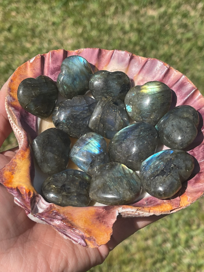Mini Labradorite Hearts