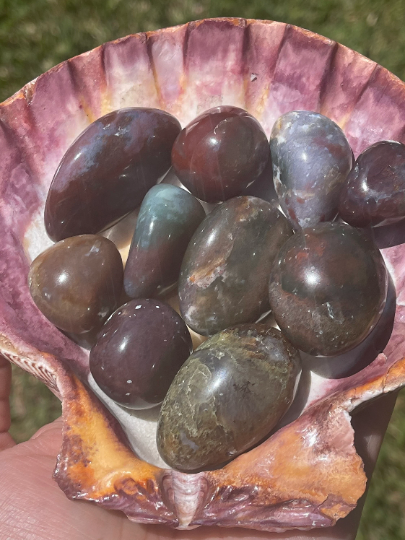 Moss Agate Tumbles The Gardner's Stone