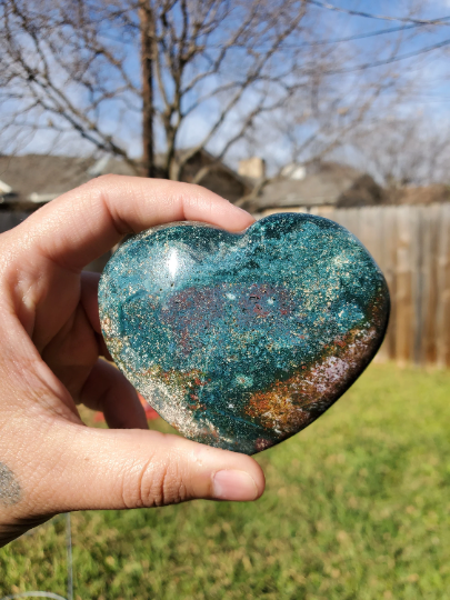 Ocean Jasper Heart Medium and Large