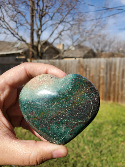 Ocean Jasper Heart Medium and Large
