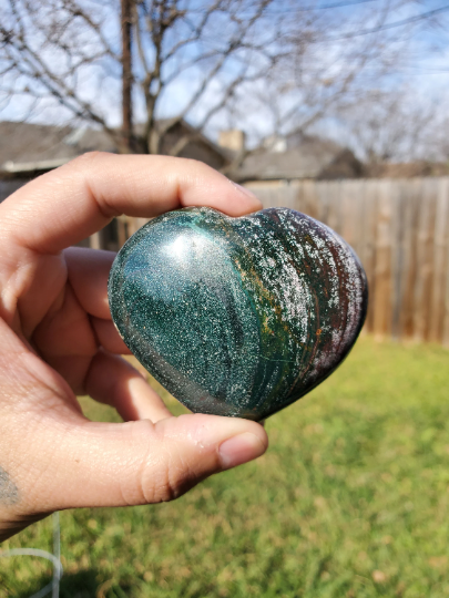 Ocean Jasper Heart Medium and Large