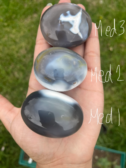 Orca Agate Palm Stones