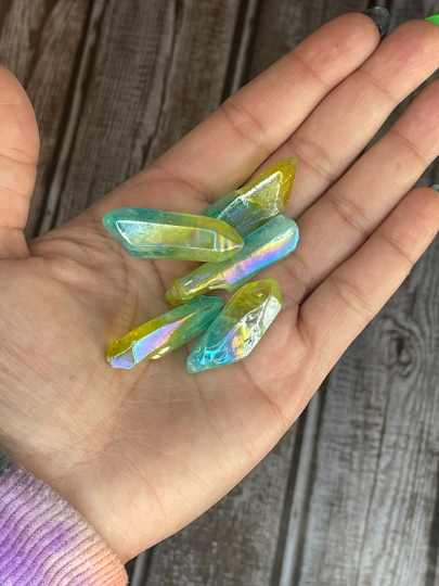 Rainbow Aura Quartz Points