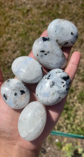 Rainbow Moonstone Palm Stones