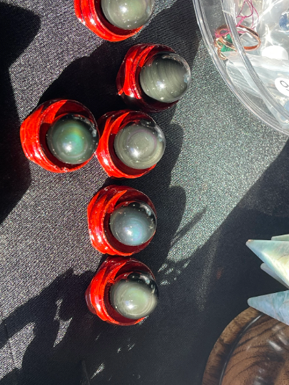 Rainbow Obsidian Spheres Lg Med Sm