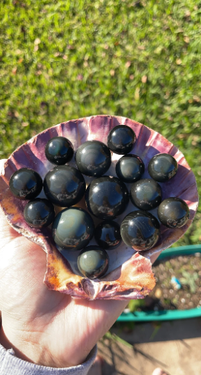 Rainbow Obsidian Spheres Lg Med Sm