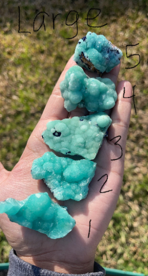 Raw Aragonite with Azurite Specimens