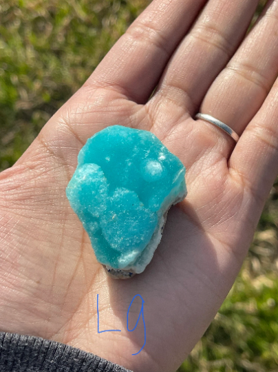 Raw Aragonite with Azurite Specimens