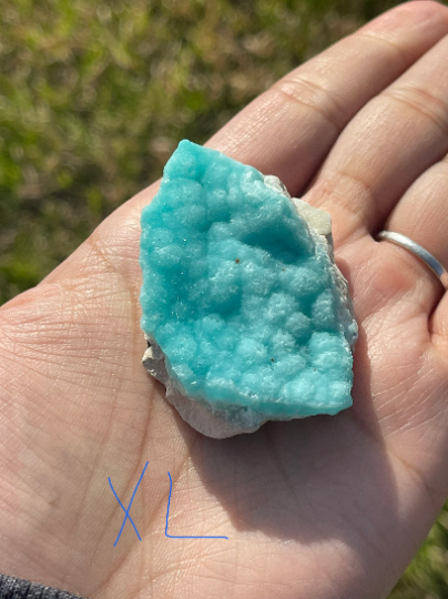 Raw Aragonite with Azurite Specimens
