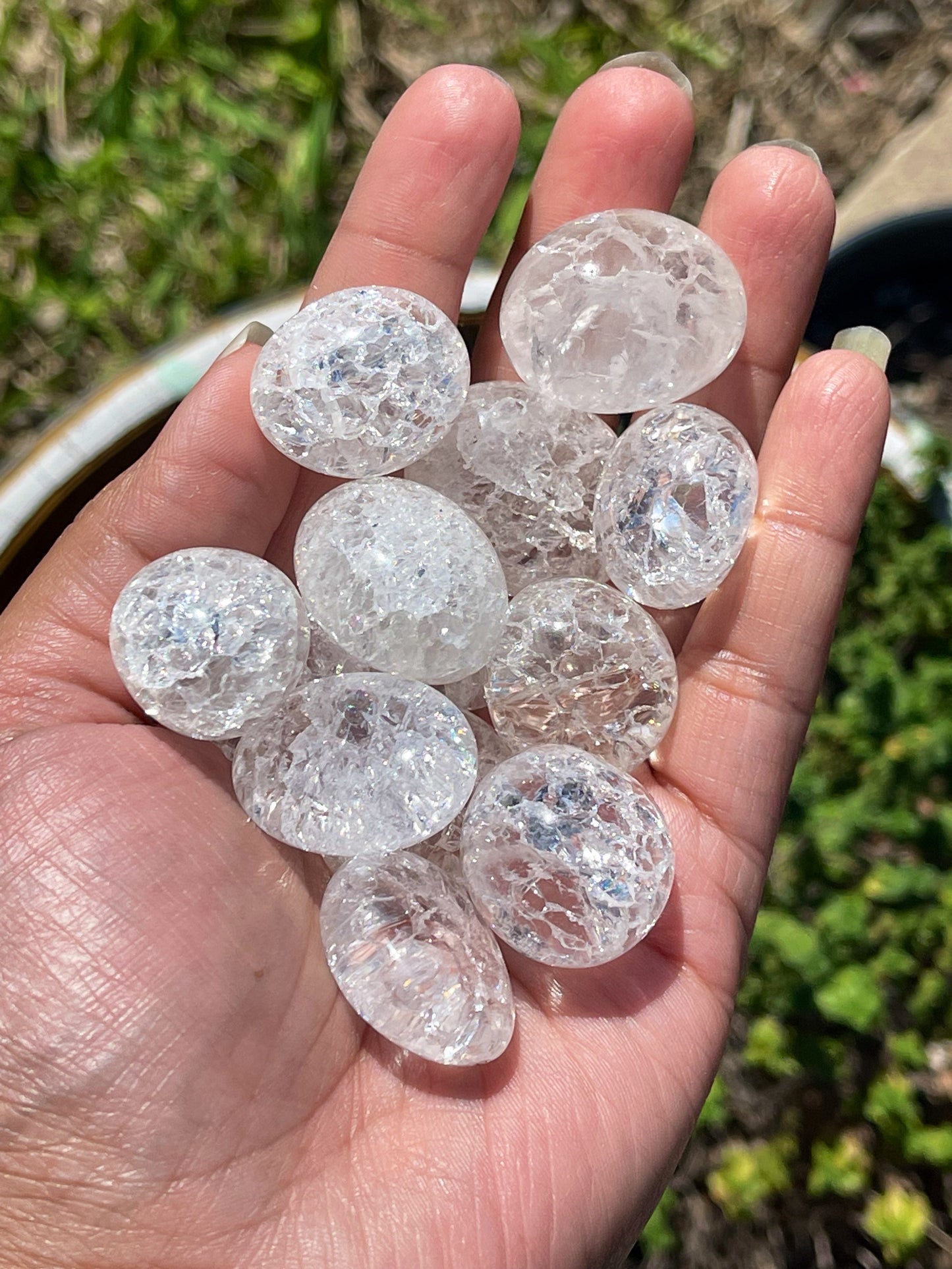 Fire & Ice Crackle Quartz Tumble Stones