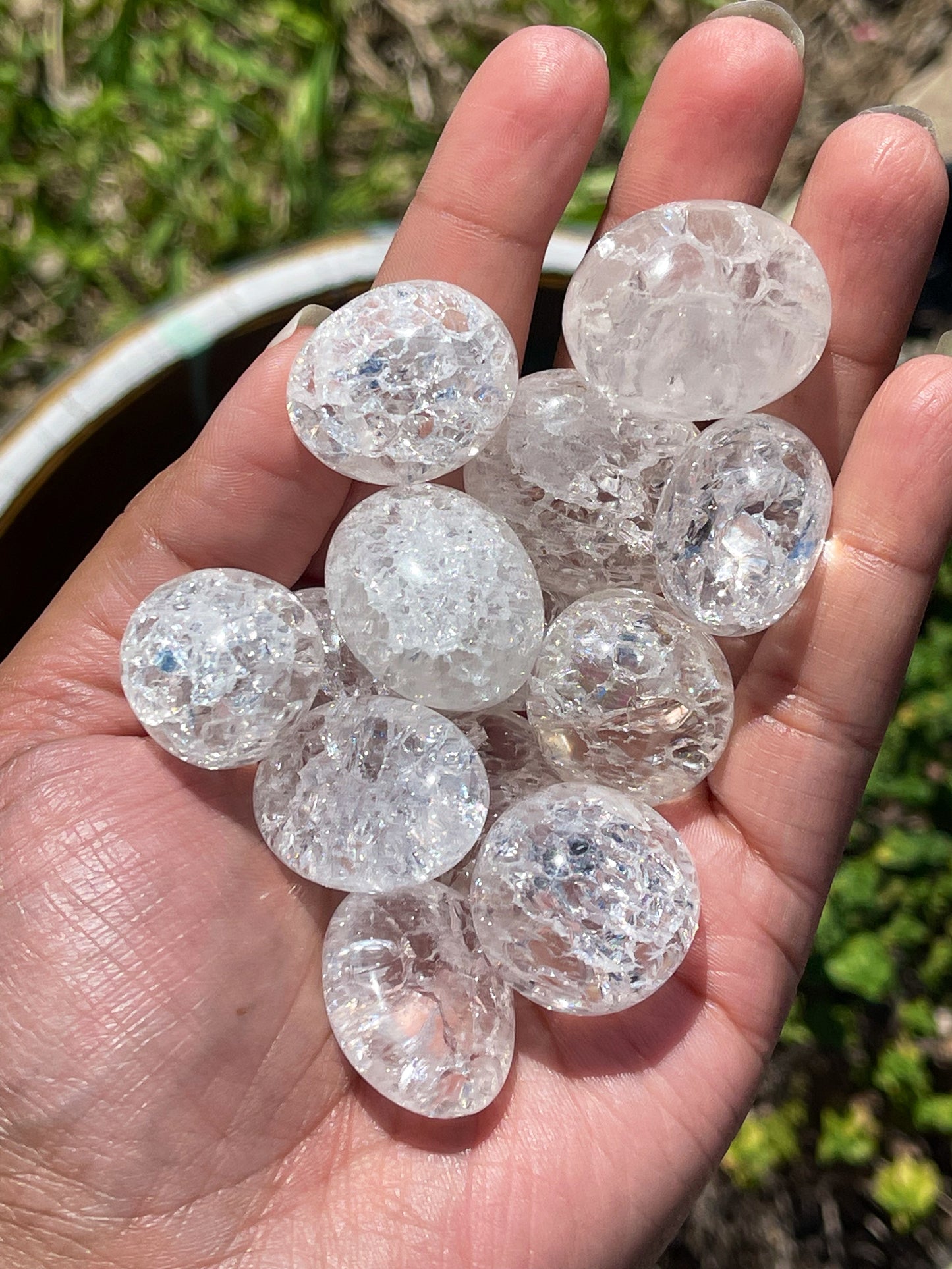 Fire & Ice Crackle Quartz Tumble Stones