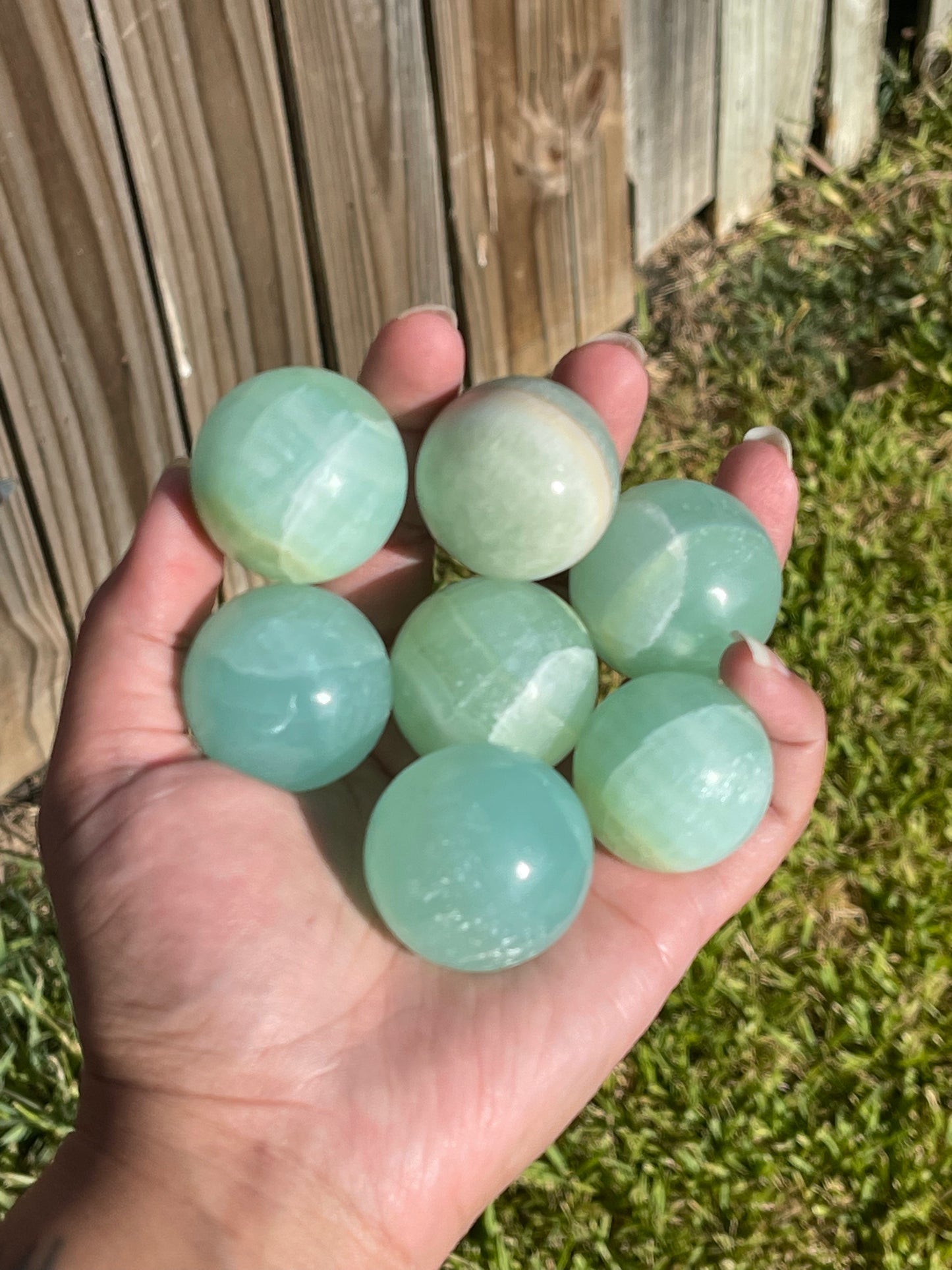 Pistachio Calcite Spheres