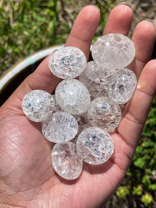 Fire & Ice Crackle Quartz Tumble Stones
