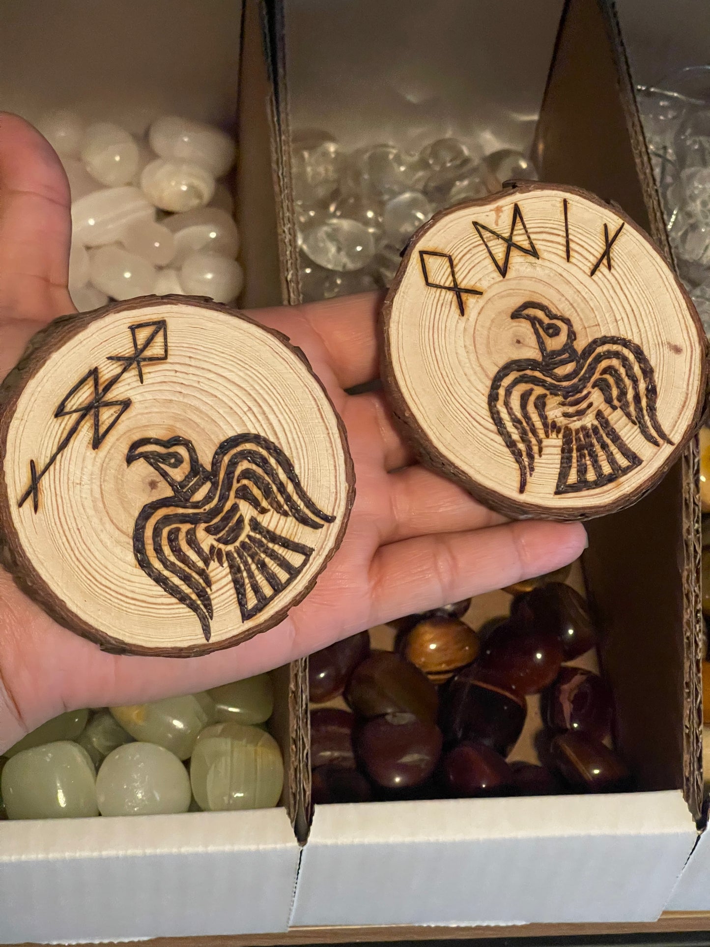 Hand Burned Pine Altar Tiles
