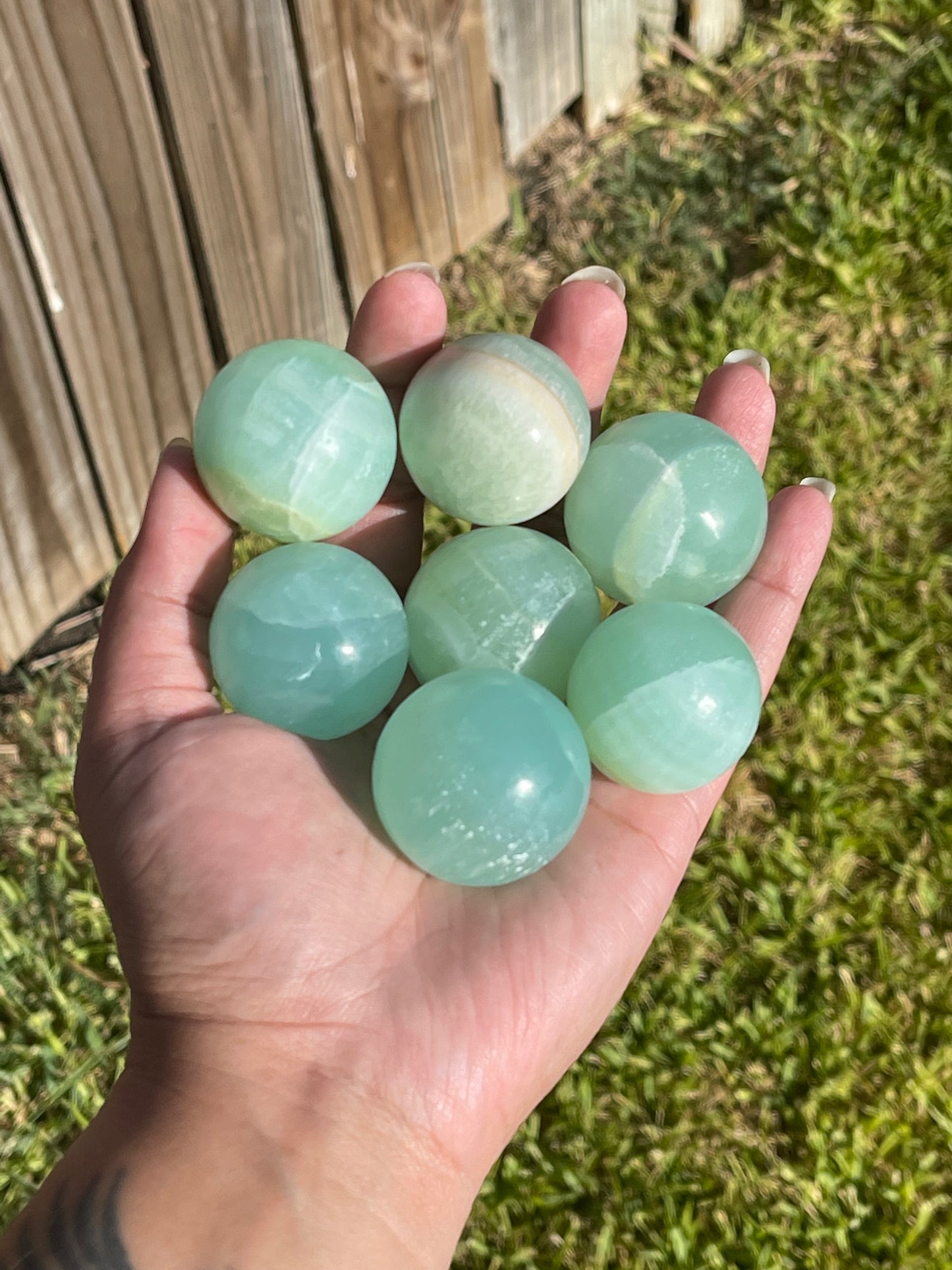 Pistachio Calcite Spheres