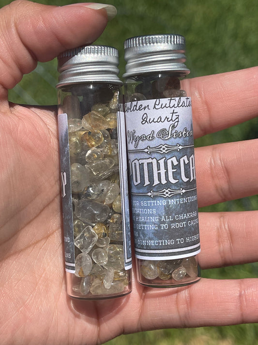 Golden Rutilated Quartz Crystal Chips