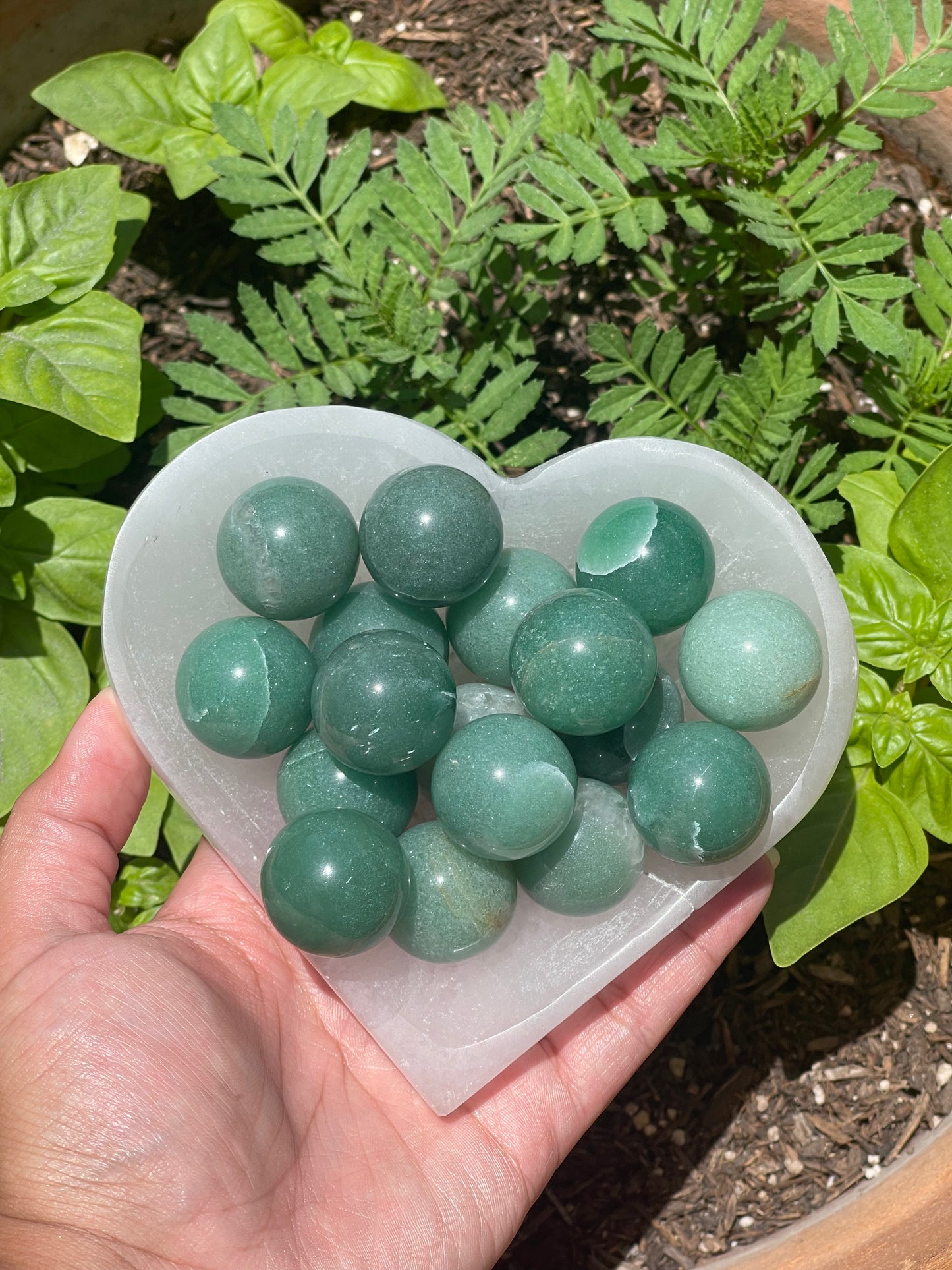 Green Strawberry Quartz Spheres