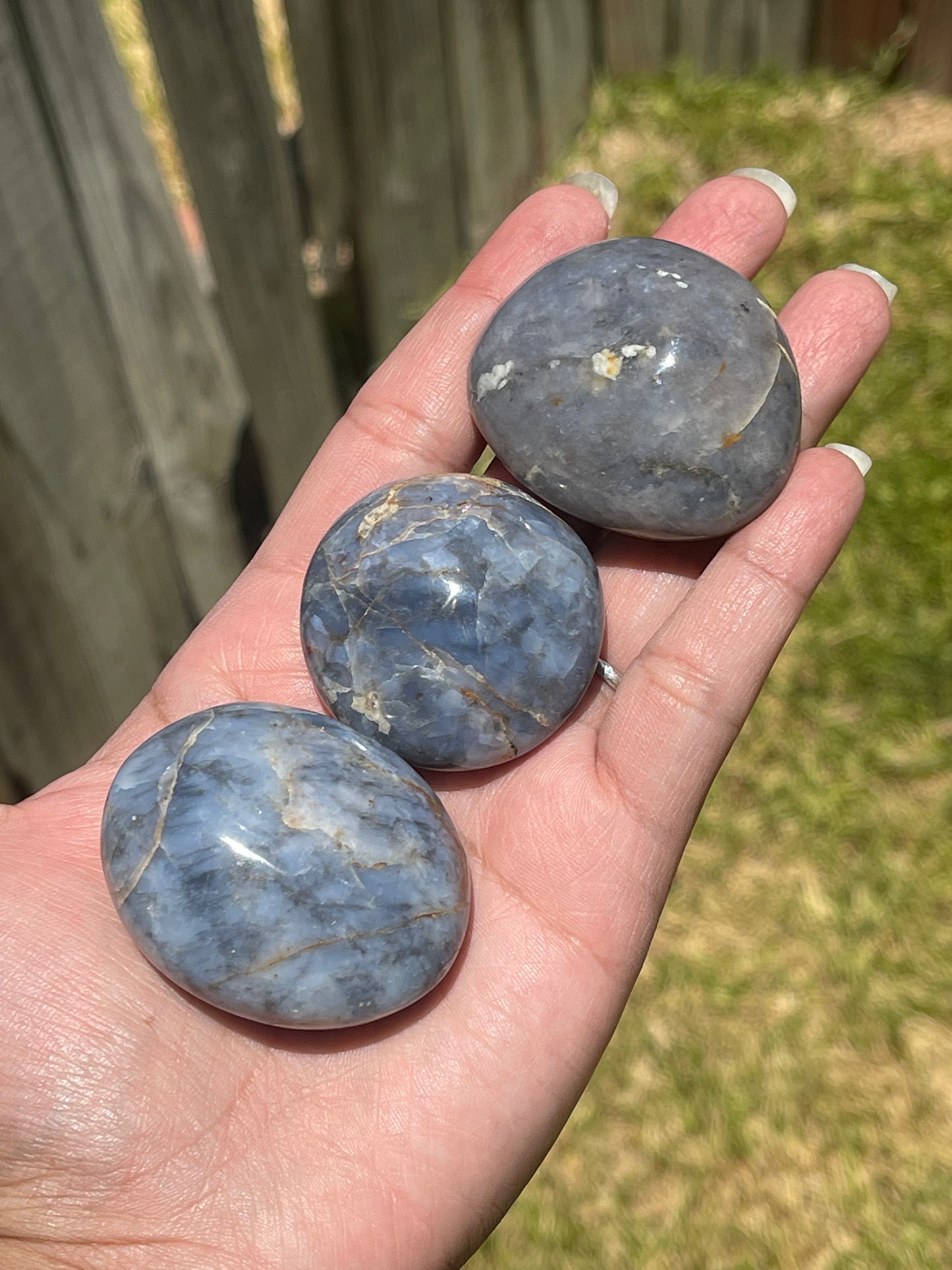 Blue Opal Palm Stones
