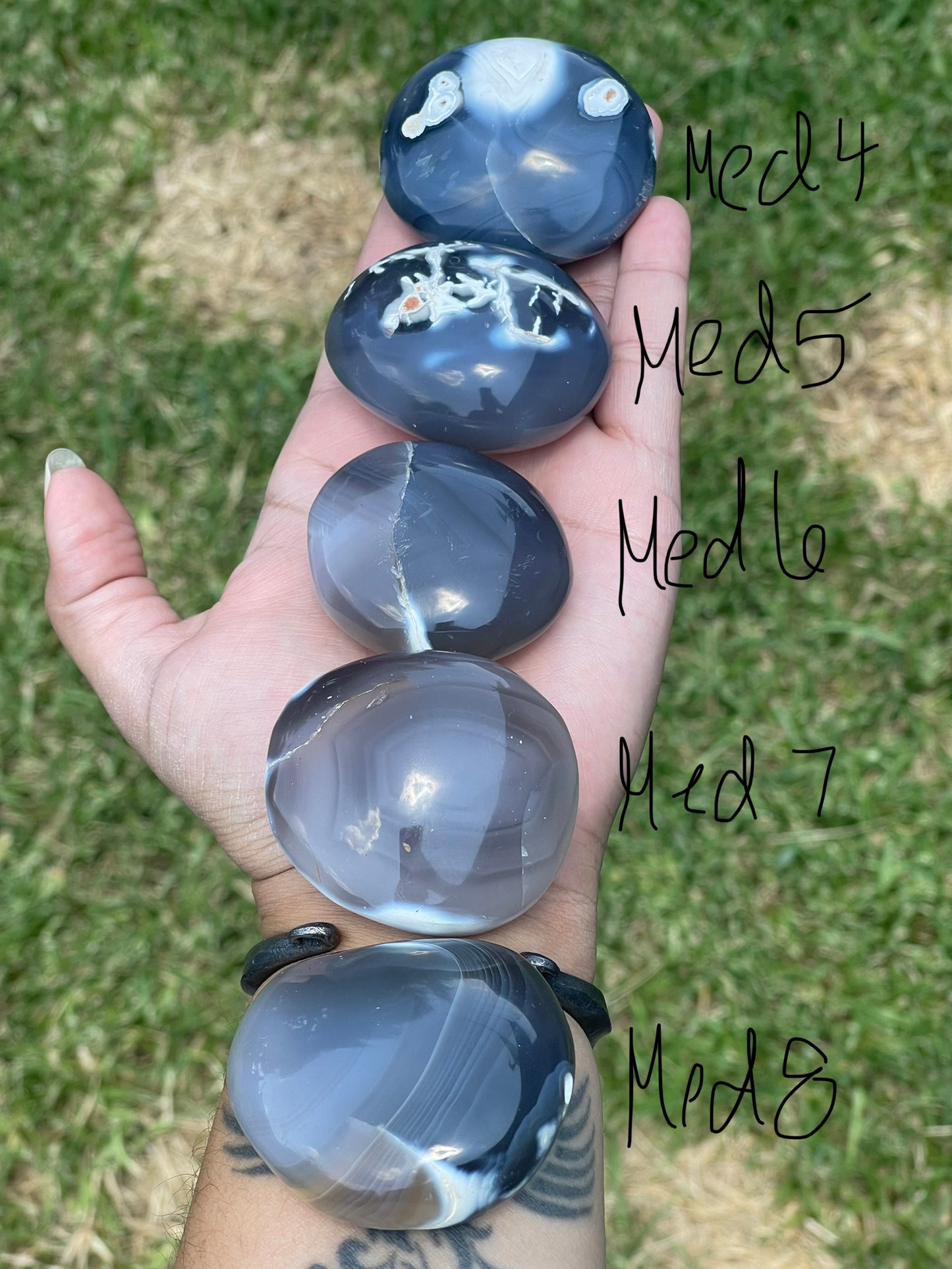 Orca Agate Palm Stones